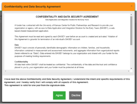 Figure 3: User agreement